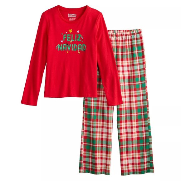 "Feliz Navidad" Girls Christmas Pajama Set - Picture 1 of 5